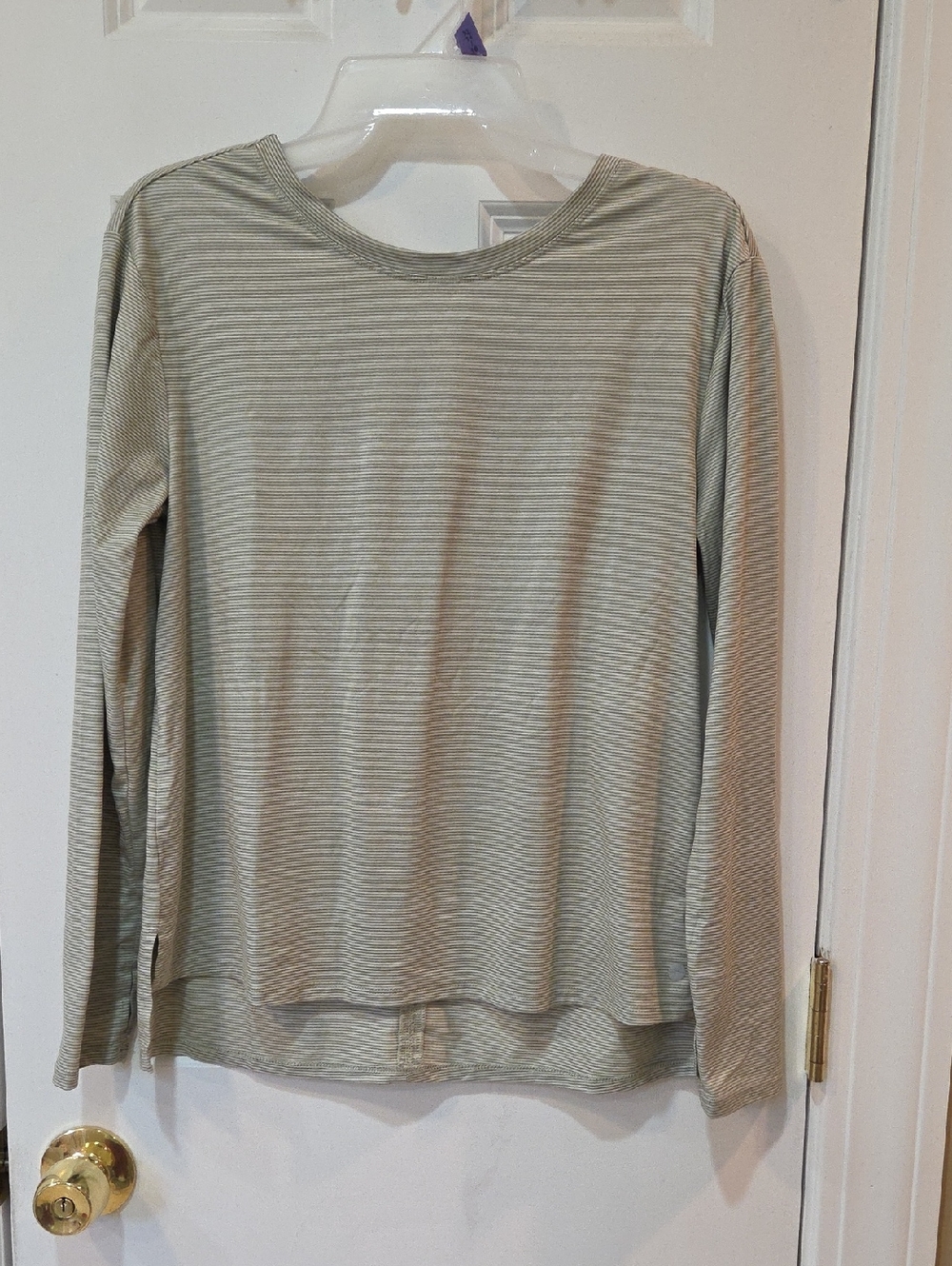 Avia Light Sage and White Striped Tee